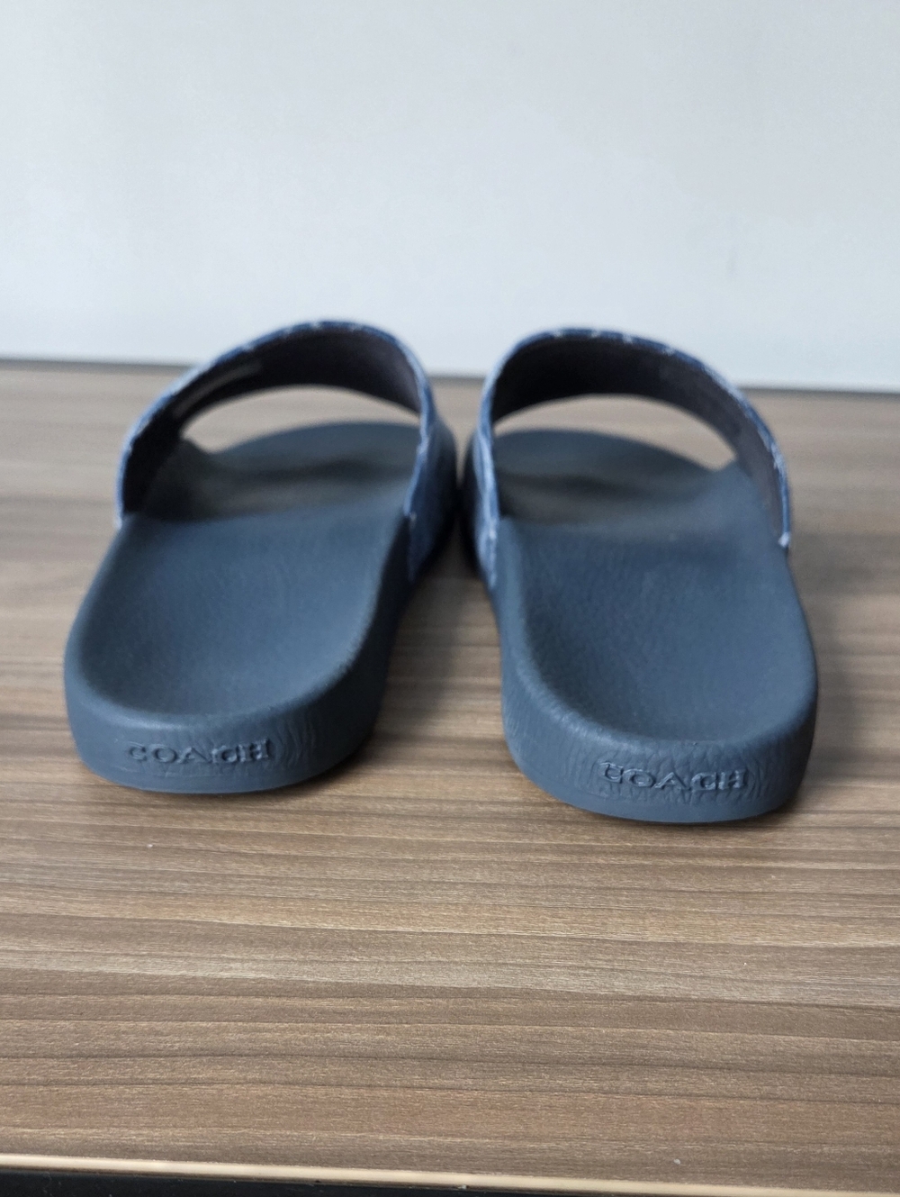 COACH Udele Denim Signature Jacquard Slides - Picture 5 of 5